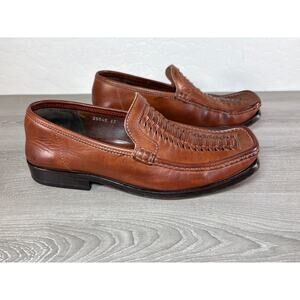 Patrick Cox Wannabe Woven Leather Loafers Brown EU‎ 42 / US 9 Vintage Y2K Italy